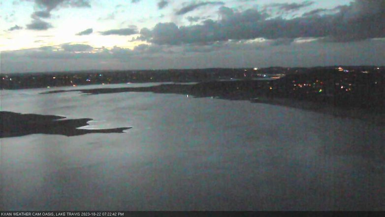 Lake Travis webcam, October 22, 2023 7:25 PM CT