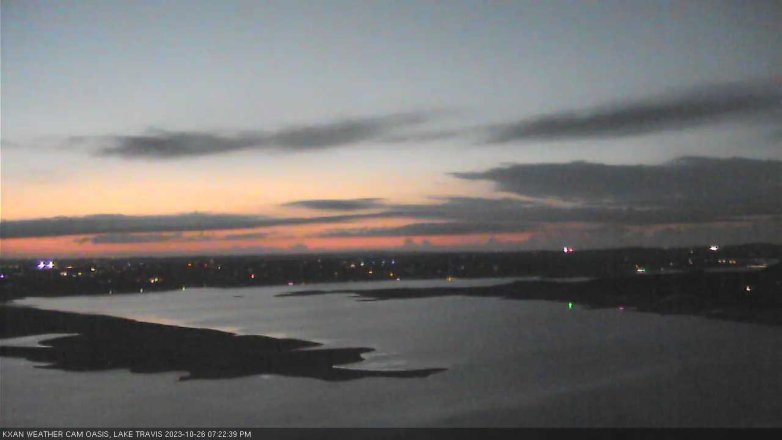 Lake Travis webcam, October 26, 2023 7:25 PM CT