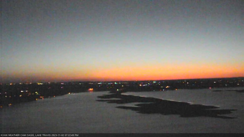 Lake Travis webcam, November 2, 2023 7:25 PM CT