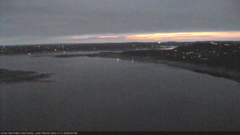 Lake Travis webcam, November 11, 2023 6:00 PM CT