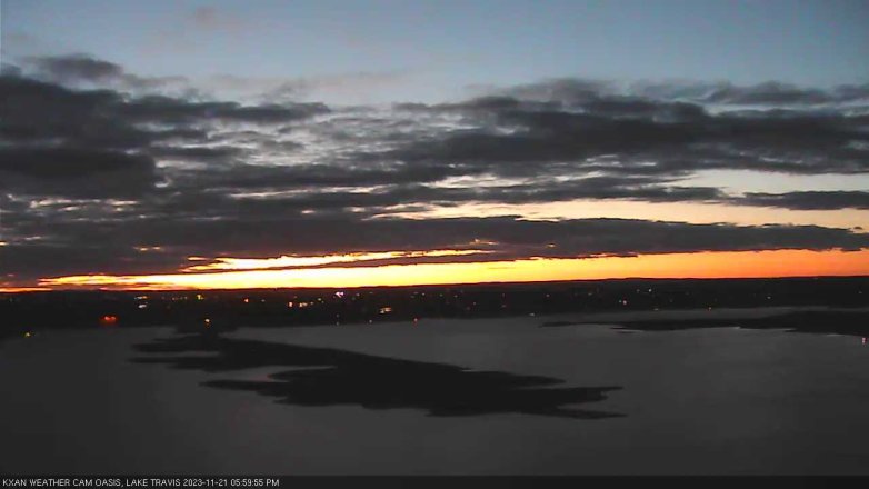 Lake Travis webcam, November 21, 2023 6:00 PM CT