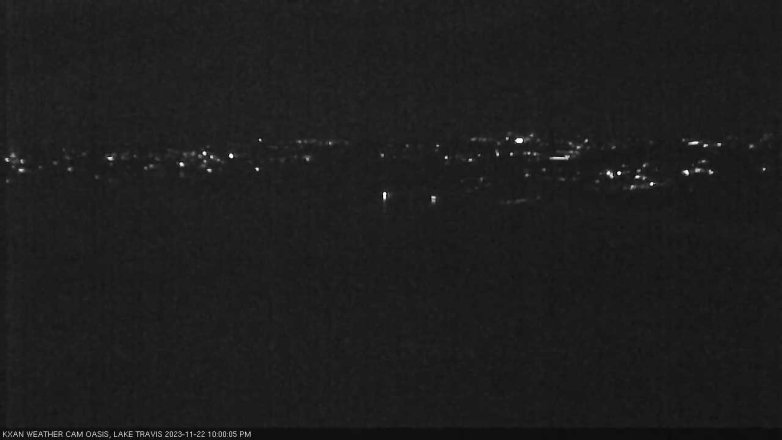 Lake Travis webcam, November 22, 2023 10:00 PM CT