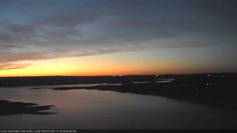 Lake Travis webcam, November 30, 2023 6:00 PM CT
