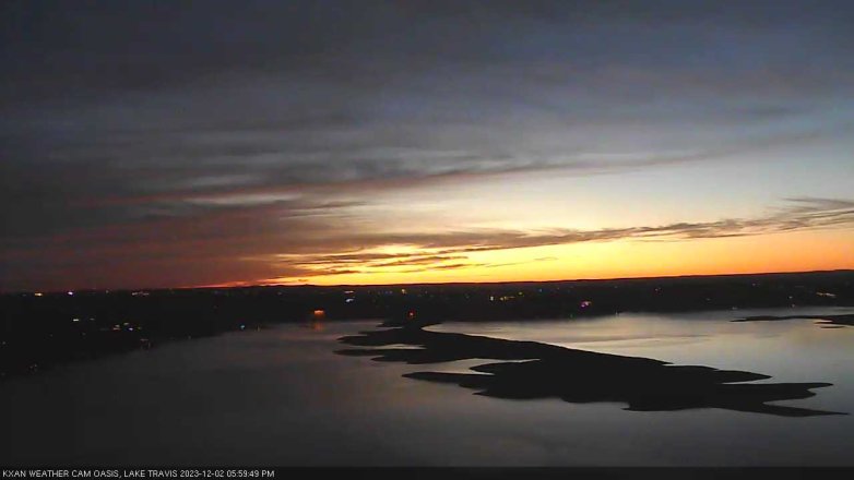 Lake Travis webcam, December 2, 2023 6:00 PM CT
