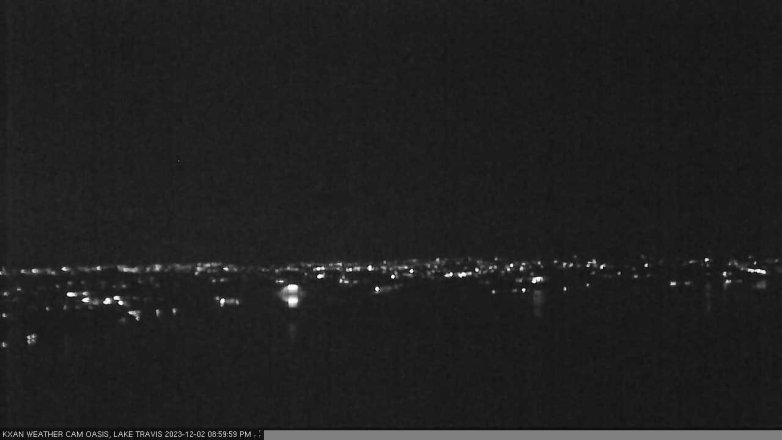 Lake Travis webcam, December 2, 2023 9:00 PM CT
