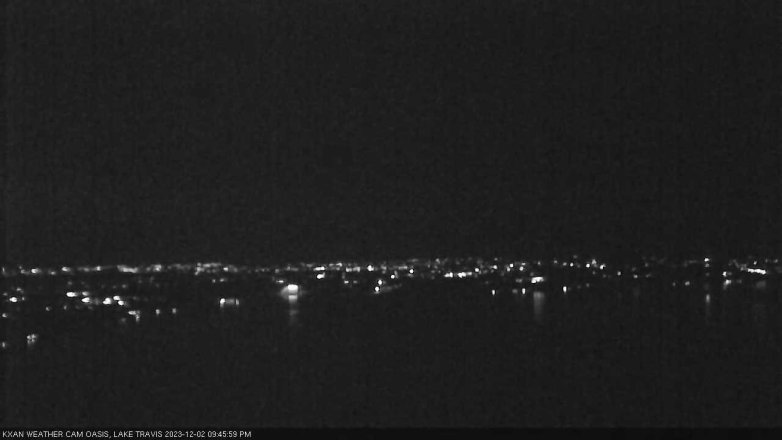 Lake Travis webcam, December 2, 2023 9:45 PM CT