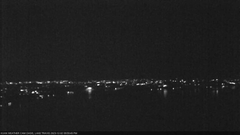 Lake Travis webcam, December 2, 2023 10:00 PM CT