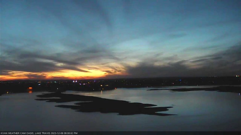 Lake Travis webcam, December 6, 2023 6:00 PM CT