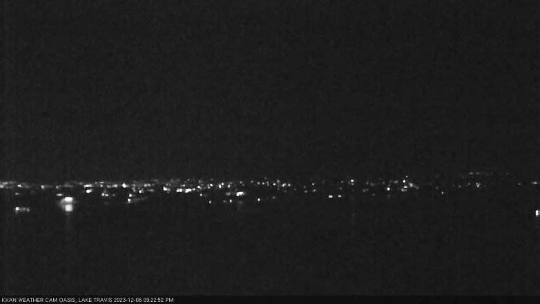Lake Travis webcam, December 6, 2023 9:25 PM CT