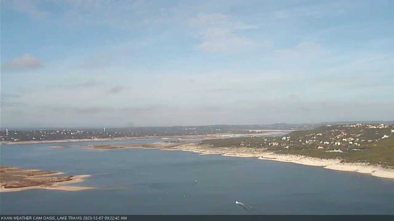 Lake Travis webcam, December 7, 2023 9:25 AM CT