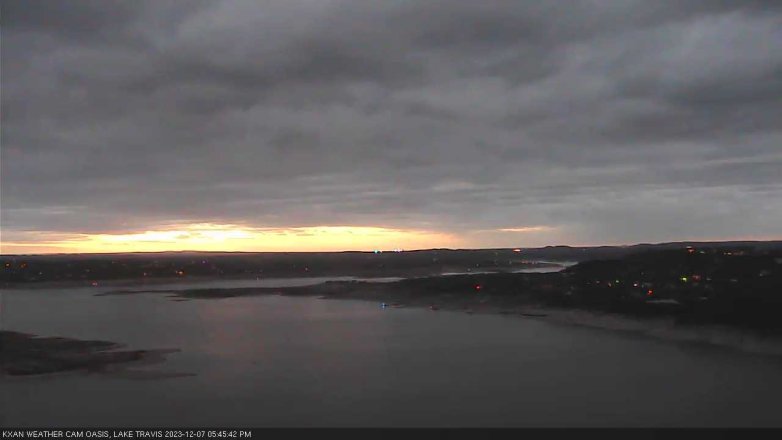 Lake Travis webcam, December 7, 2023 5:45 PM CT