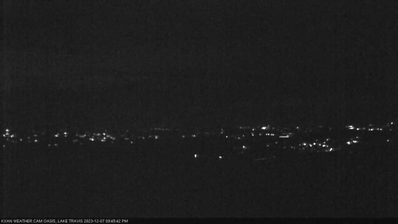 Lake Travis webcam, December 7, 2023 9:45 PM CT