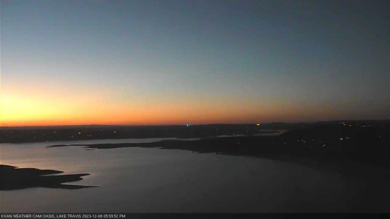 Lake Travis webcam, December 8, 2023 6:00 PM CT