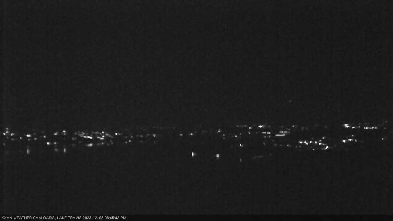 Lake Travis webcam, December 8, 2023 8:45 PM CT