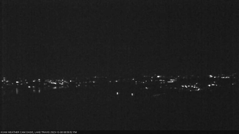 Lake Travis webcam, December 8, 2023 9:00 PM CT