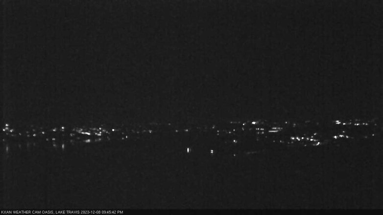 Lake Travis webcam, December 8, 2023 9:45 PM CT
