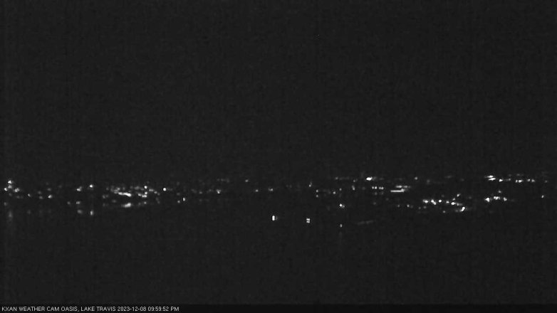 Lake Travis webcam, December 8, 2023 10:00 PM CT