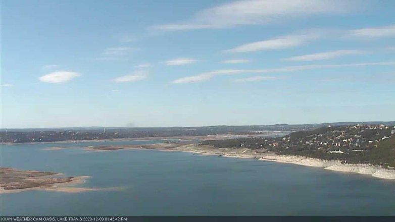 Lake Travis webcam, December 9, 2023 1:45 PM CT