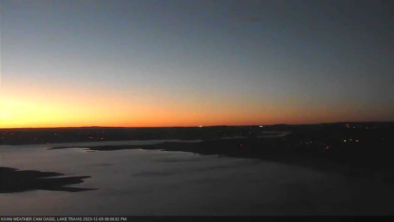 Lake Travis webcam, December 9, 2023 6:00 PM CT