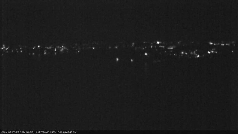 Lake Travis webcam, December 10, 2023 9:45 PM CT