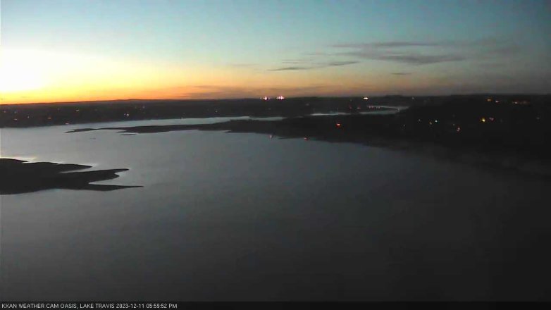 Lake Travis webcam, December 11, 2023 6:00 PM CT