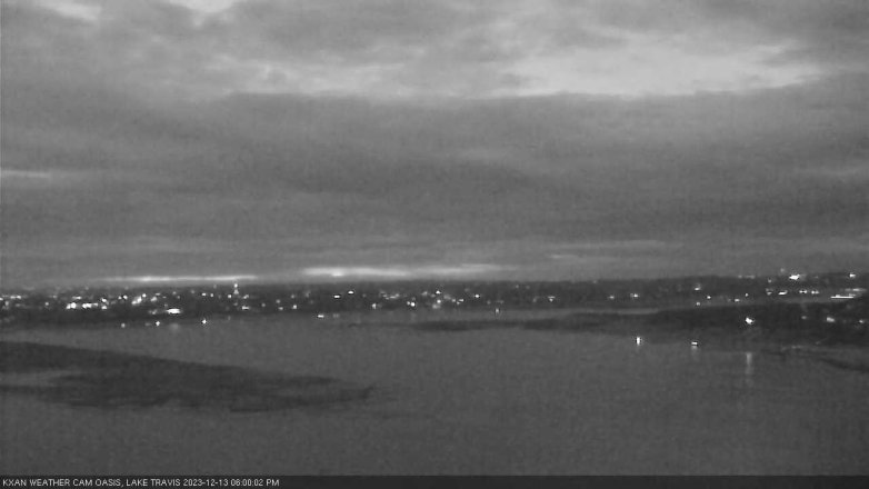 Lake Travis webcam, December 13, 2023 6:00 PM CT