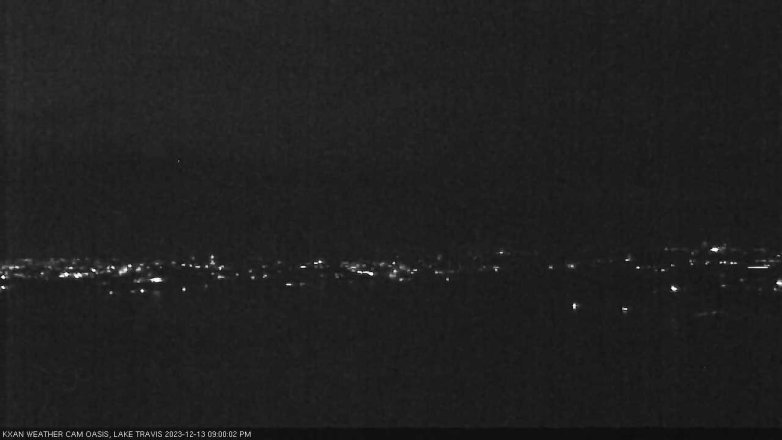 Lake Travis webcam, December 13, 2023 9:00 PM CT