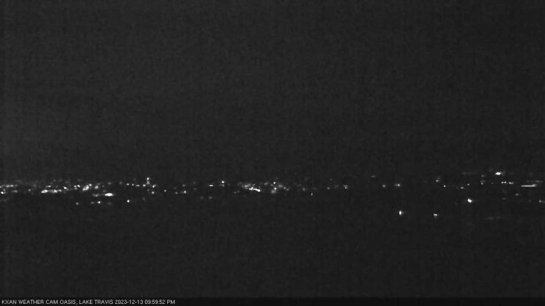 Lake Travis webcam, December 13, 2023 10:00 PM CT