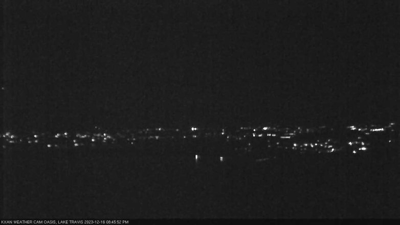 Lake Travis webcam, December 16, 2023 8:45 PM CT