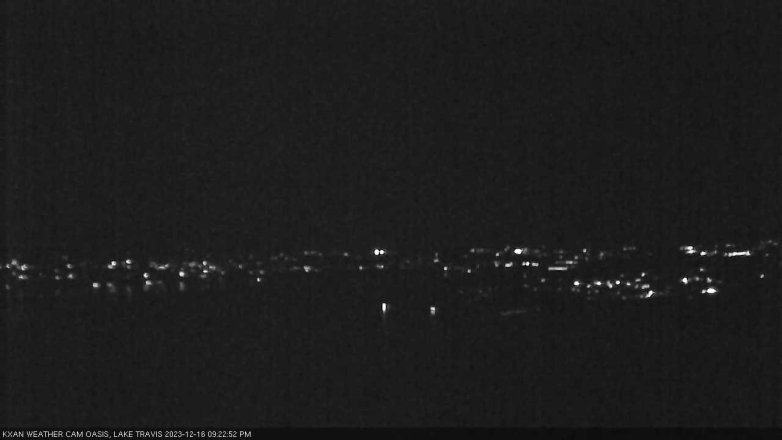 Lake Travis webcam, December 16, 2023 9:25 PM CT