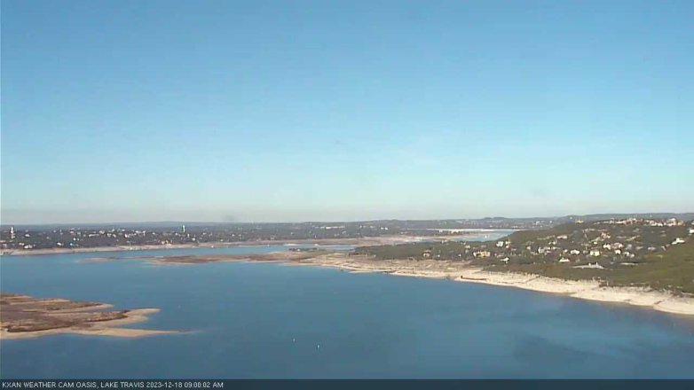 Lake Travis webcam, December 18, 2023 9:00 AM CT