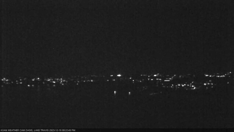 Lake Travis webcam, December 18, 2023 8:25 PM CT