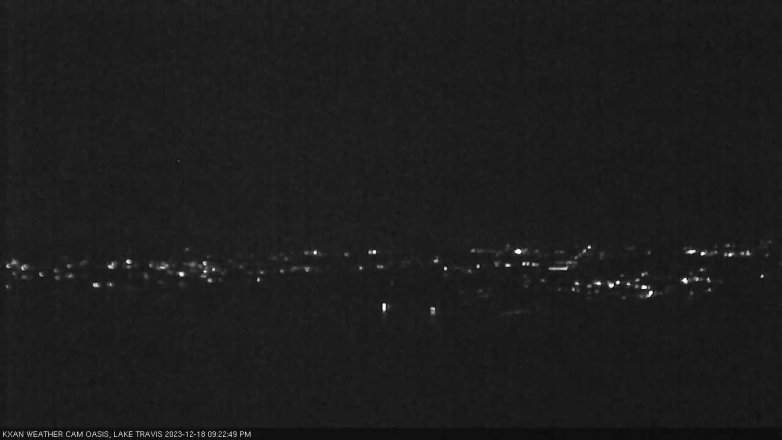 Lake Travis webcam, December 18, 2023 9:25 PM CT