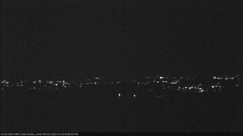 Lake Travis webcam, December 18, 2023 9:45 PM CT