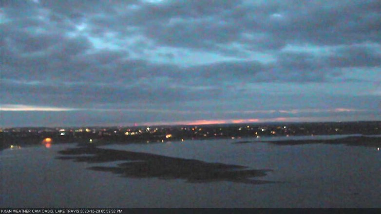 Lake Travis webcam, December 20, 2023 6:00 PM CT