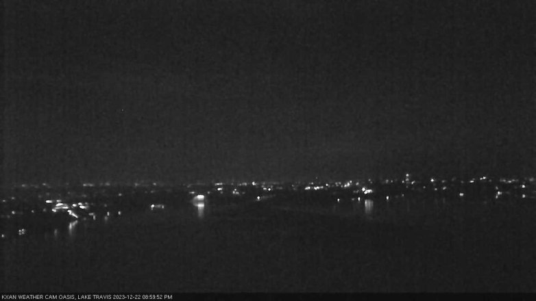 Lake Travis webcam, December 22, 2023 9:00 PM CT