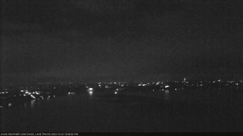 Lake Travis webcam, December 22, 2023 10:00 PM CT