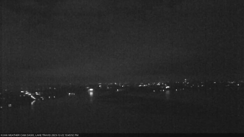 Lake Travis webcam, December 22, 2023 10:45 PM CT