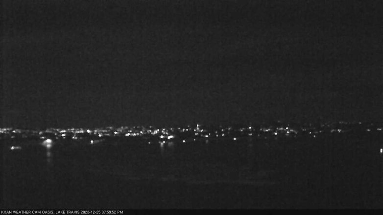 Lake Travis webcam, December 25, 2023 8:00 PM CT