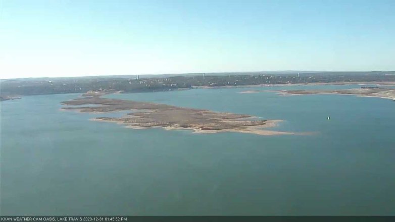 Lake Travis webcam, December 31, 2023 1:45 PM CT