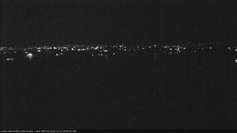 Lake Travis webcam, December 31, 2023 9:45 PM CT