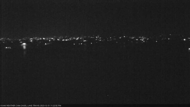 Lake Travis webcam, December 31, 2023 11:25 PM CT