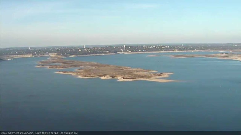 Lake Travis webcam, January 1, 2024 9:00 AM CT
