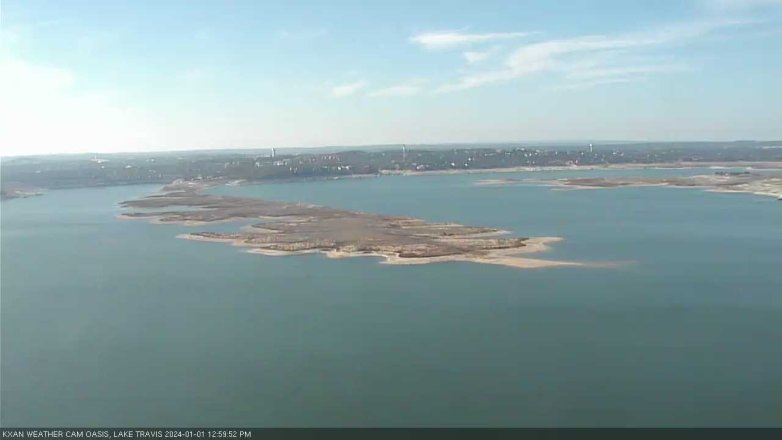 Lake Travis webcam, January 1, 2024 1:00 PM CT