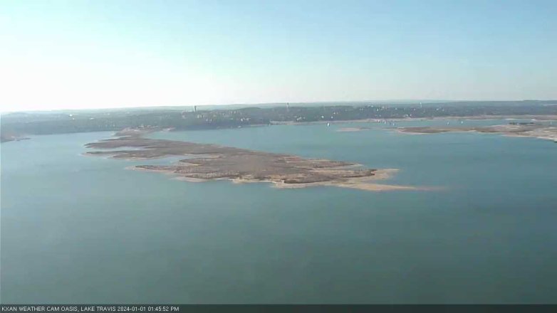 Lake Travis webcam, January 1, 2024 1:45 PM CT