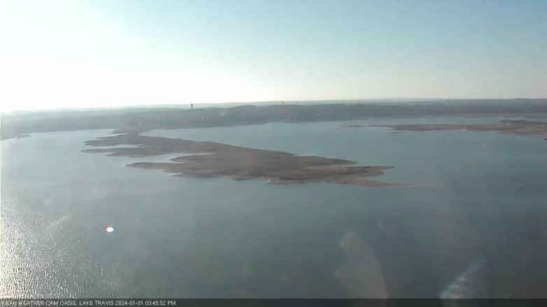 Lake Travis webcam, January 1, 2024 3:45 PM CT