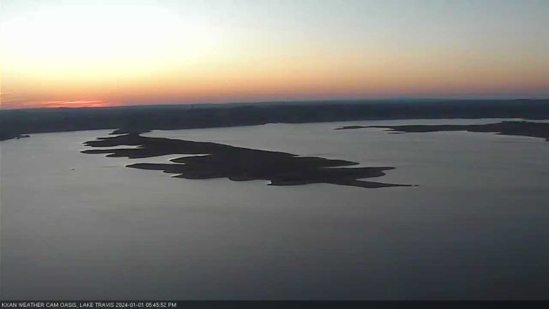 Lake Travis webcam, January 1, 2024 5:45 PM CT