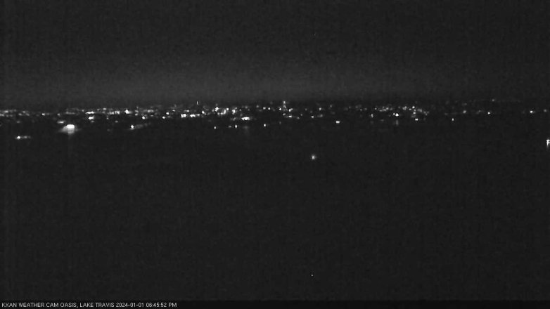 Lake Travis webcam, January 1, 2024 6:45 PM CT