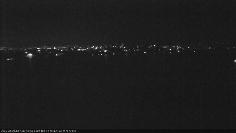 Lake Travis webcam, January 1, 2024 9:00 PM CT