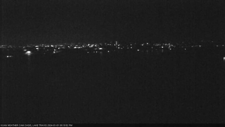 Lake Travis webcam, January 1, 2024 9:25 PM CT